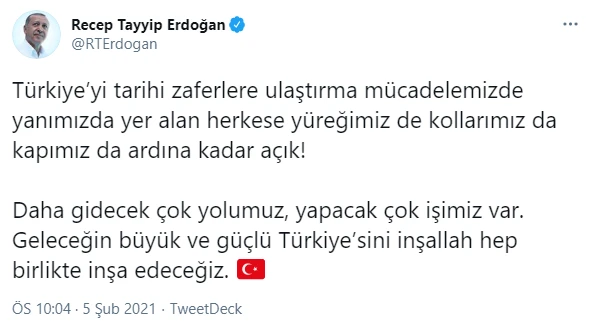 Cumhurbaşkanı Erdoğan: Geleceğin Türkiye'sini hep birlikte inşa edeceğiz
